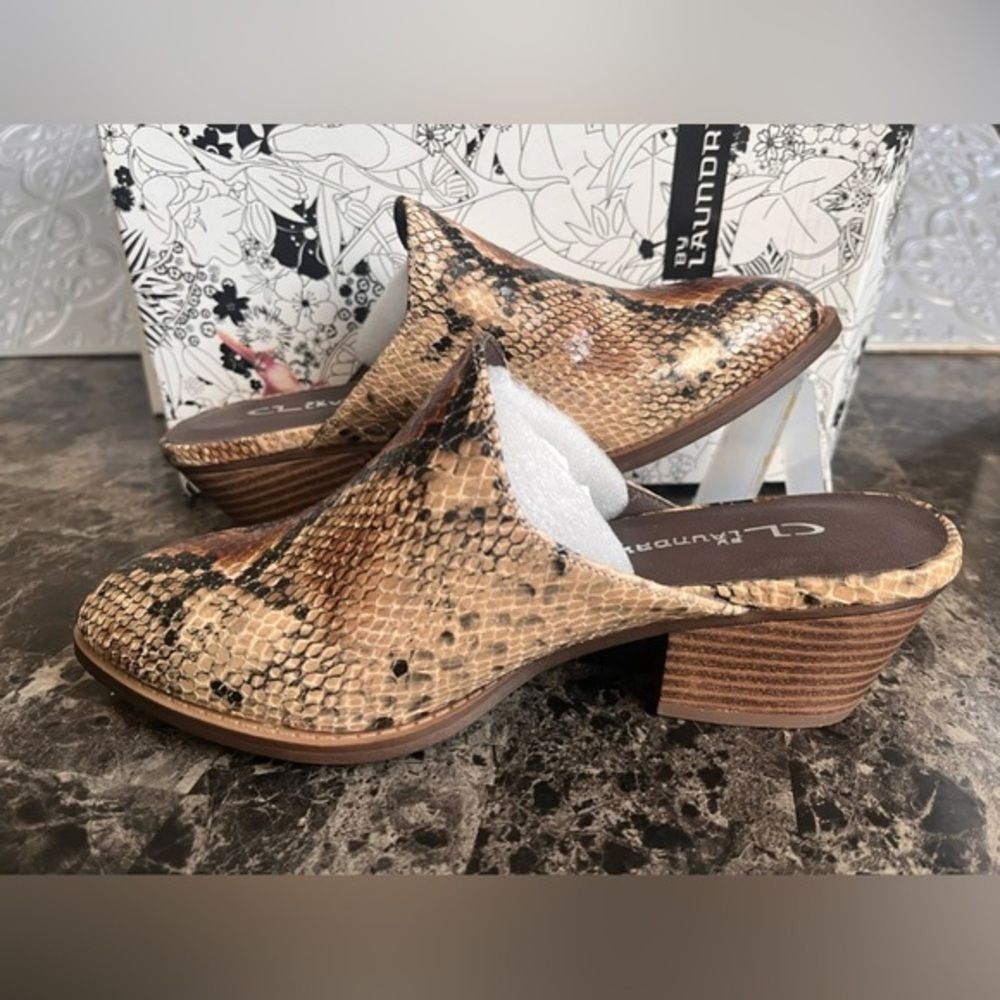 CL‎ by Laundry Women's Veagan Leather Snake Brown Mule Size 7